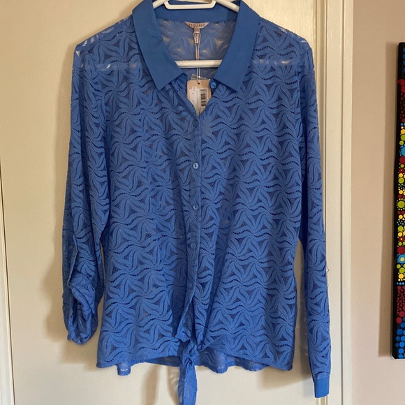 Esqualo cotton blend lace blouse - Picture 1 of 8